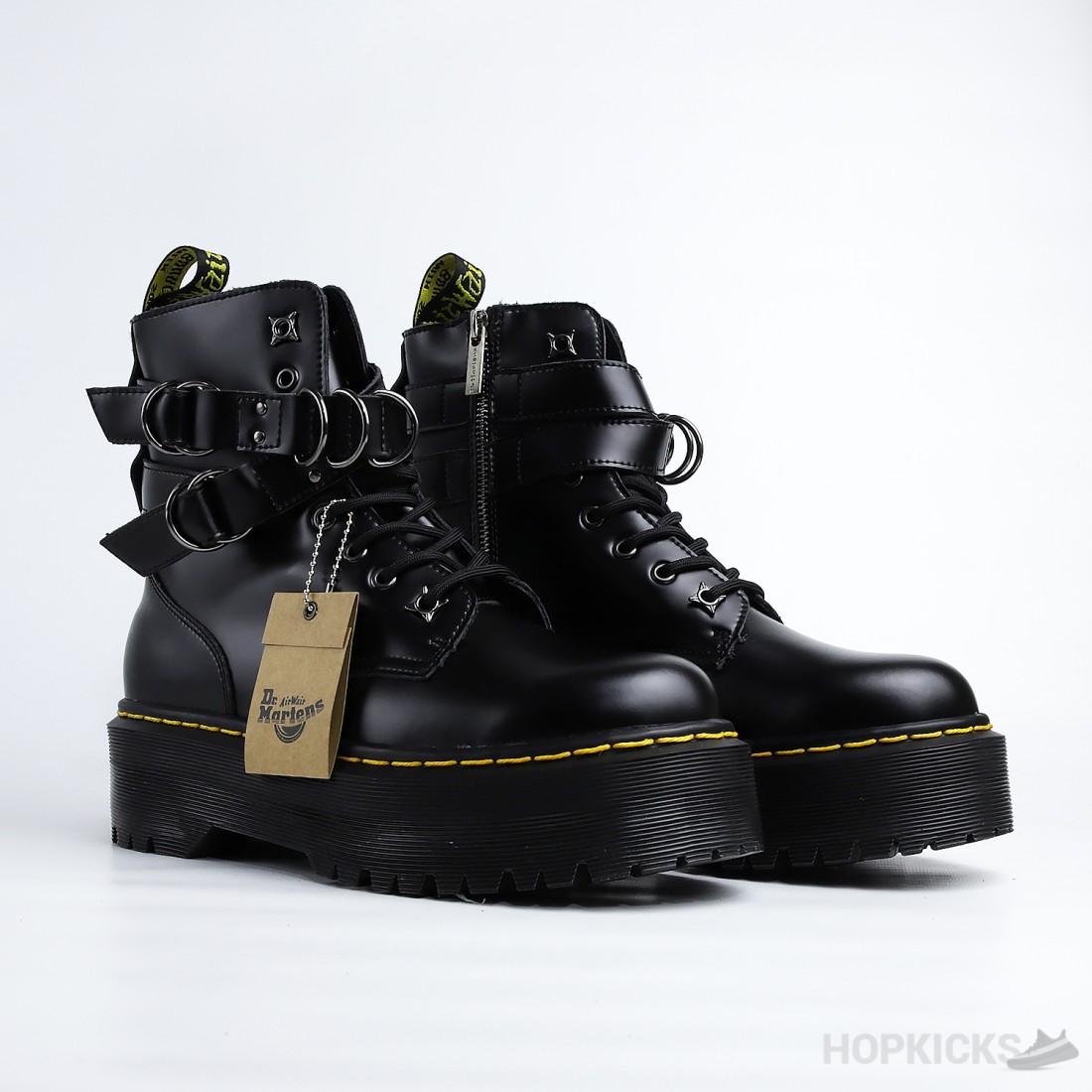 1460 smooth sales leather buckle boots